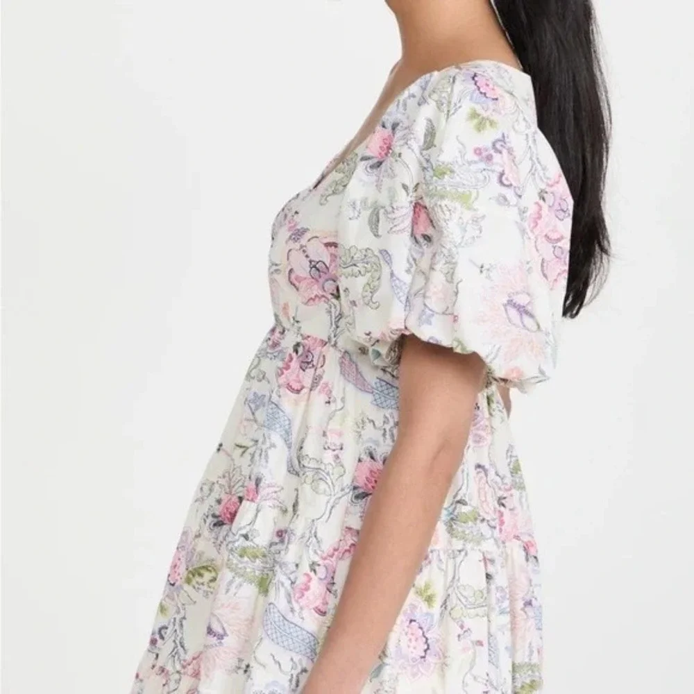 Cinq à Sept‎ Size 8 Dress Ethel Paisley Puff Sleeve Babydoll Feminine Dainty